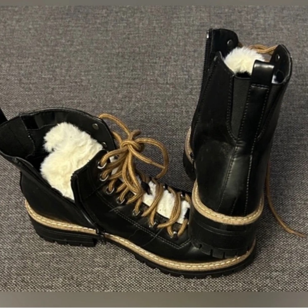 a new day Black and Tan Lace-Up Women's Boots